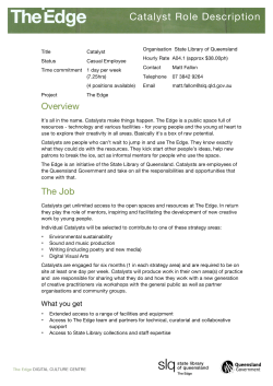 Catalyst Role Description