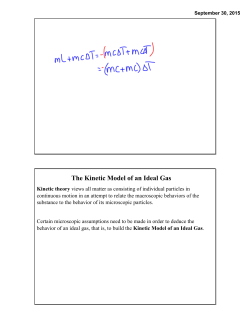 The Kinetic Model of an Ideal Gas
