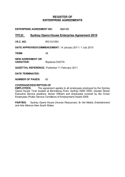 Sydney Opera House Enterprise Agreement 2010