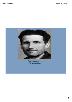 George Orwell "Eric Arthur Blair"
