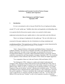 Institutions and Economic Growth in Postwar Europe: Evidence and