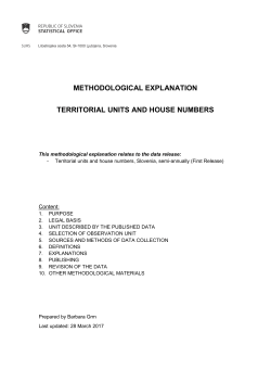 Territorial units and house numbers, Slovenia