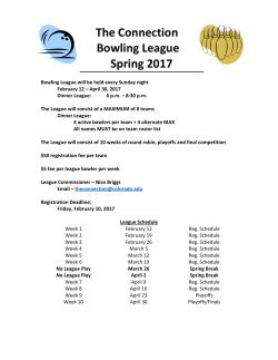 Bowling Leagues Player Packet - University of Colorado Boulder