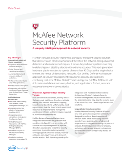 McAfee Network Security Platform (NS series) Data Sheet