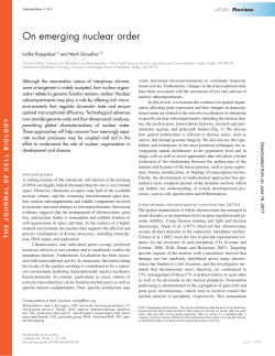 On emerging nuclear order - The Journal of Cell Biology