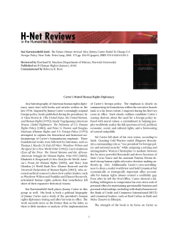 Carter`s Muted Human Rights Diplomacy - H-Net