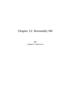 Chapter 12: Personality SW
