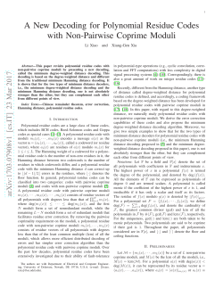 A New Decoding for Polynomial Residue Codes