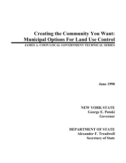 Municipal Options For Land Use Control