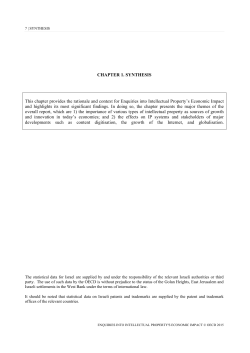 CHAPTER 1. SYNTHESIS This chapter provides the rationale and