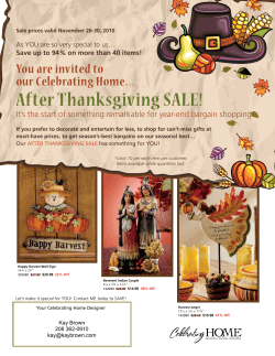 After Thanksgiving SALE!