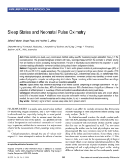 Sleep States and Neonatal Pulse Oximetry