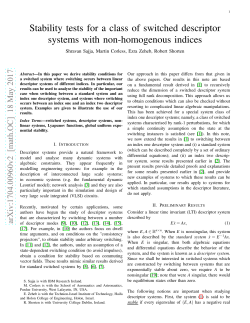 Stability tests for a class of switched descriptor systems with non