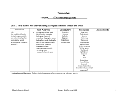 Task Analysis - Duplin County Schools
