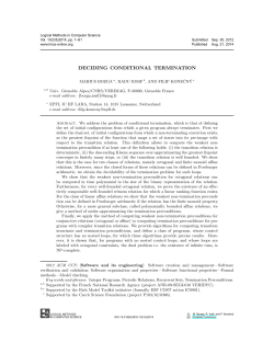 deciding conditional termination