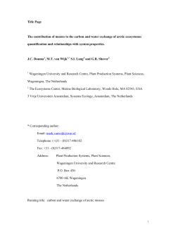 Title Page The contribution of mosses to the carbon and water