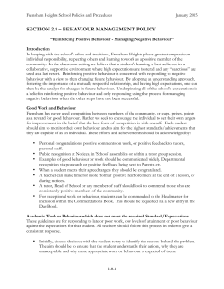 Behaviour - Frensham Heights School