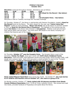 Children`s Services October 2011 Storytime continued throughout