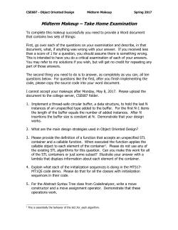 Midterm Makeup &ndash; Take Home Examination