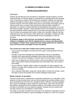 Use of Calculators in the Revised Framework