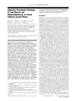Submarine Groundwater Discharge of Total Mercury and