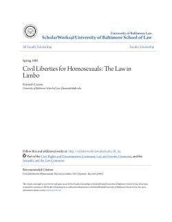 Civil Liberties for Homosexuals: The Law in Limbo