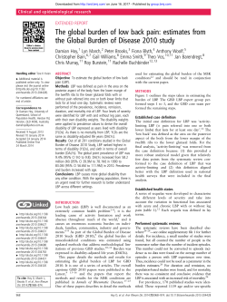 The global burden of low back pain