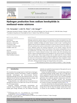 Hydrogen production from sodium borohydride in methanol