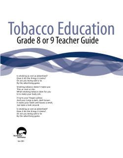 Tabacco Education - Gr. 8 or Gr. 9
