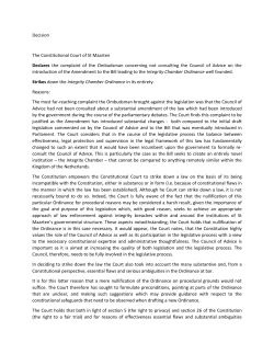 Summarized Judgment July 2016 - International Ombudsman Institute