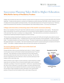 Succession Planning Takes Hold in Higher Education