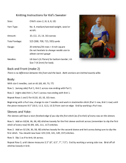 Knitting Instructions for Child`s Sweater