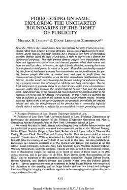Foreclosing on Fame - New York University Law Review