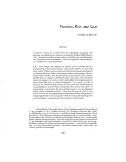 Pensions, Risk, and Race - Washington and Lee University School