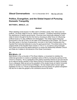 Politics, Evangelism, and the Global Impact of Pursuing Domestic