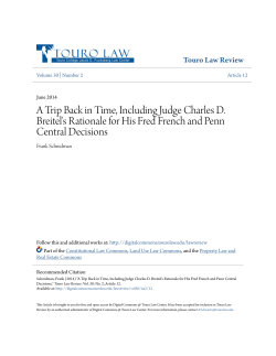 A Trip Back in Time, Including Judge Charles D. Breitel`s Rationale