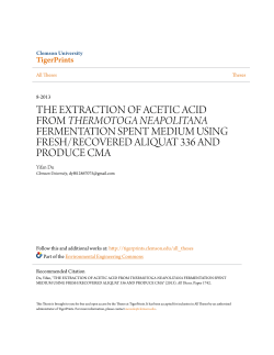 the extraction of acetic acid from thermotoga