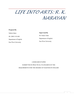 life into arts: rk narayan