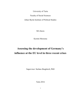 Assessing the development of Germany`s influence at the EU level