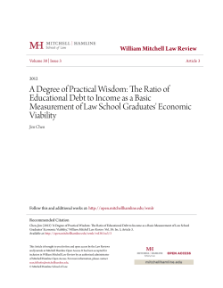 The Ratio of Educational Debt to Income as a Basic Measurement