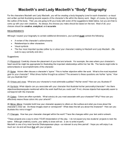Macbeth`s and Lady Macbeth`s &ldquo;Body&rdquo; Biography