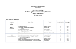 Bachelor of Science in Secondary Education Major in FILIPINO