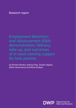 Employment Retention and Advancement (ERA)