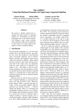 Top a Splitter: Using Distributional Semantics for