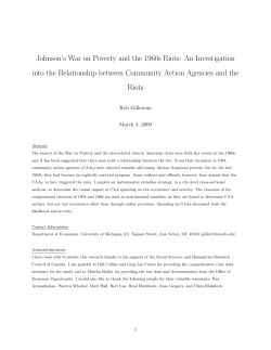 Johnson`s War on Poverty and the 1960s Riots
