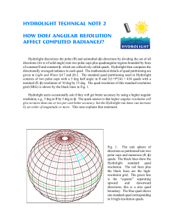 Angular resolution used in HydroLight