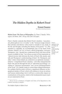 The Hidden Depths in Robert Frost