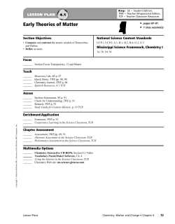 Early Theories of Matter