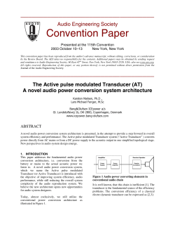 The Active pulse modulated Transducer (AT) A novel audio power