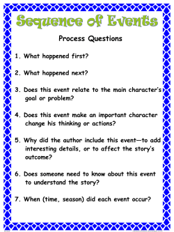 1. What happened first? 2. What happened next? 3. Does this event